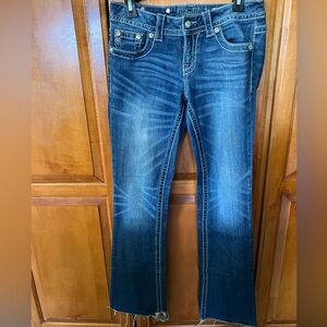 MissMe jeans. The length has been cut to 30 inches.